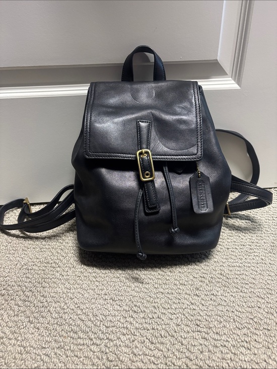 Coach Handbags - Classic Coach Black Leather Mini Backpack with Gold Hardware